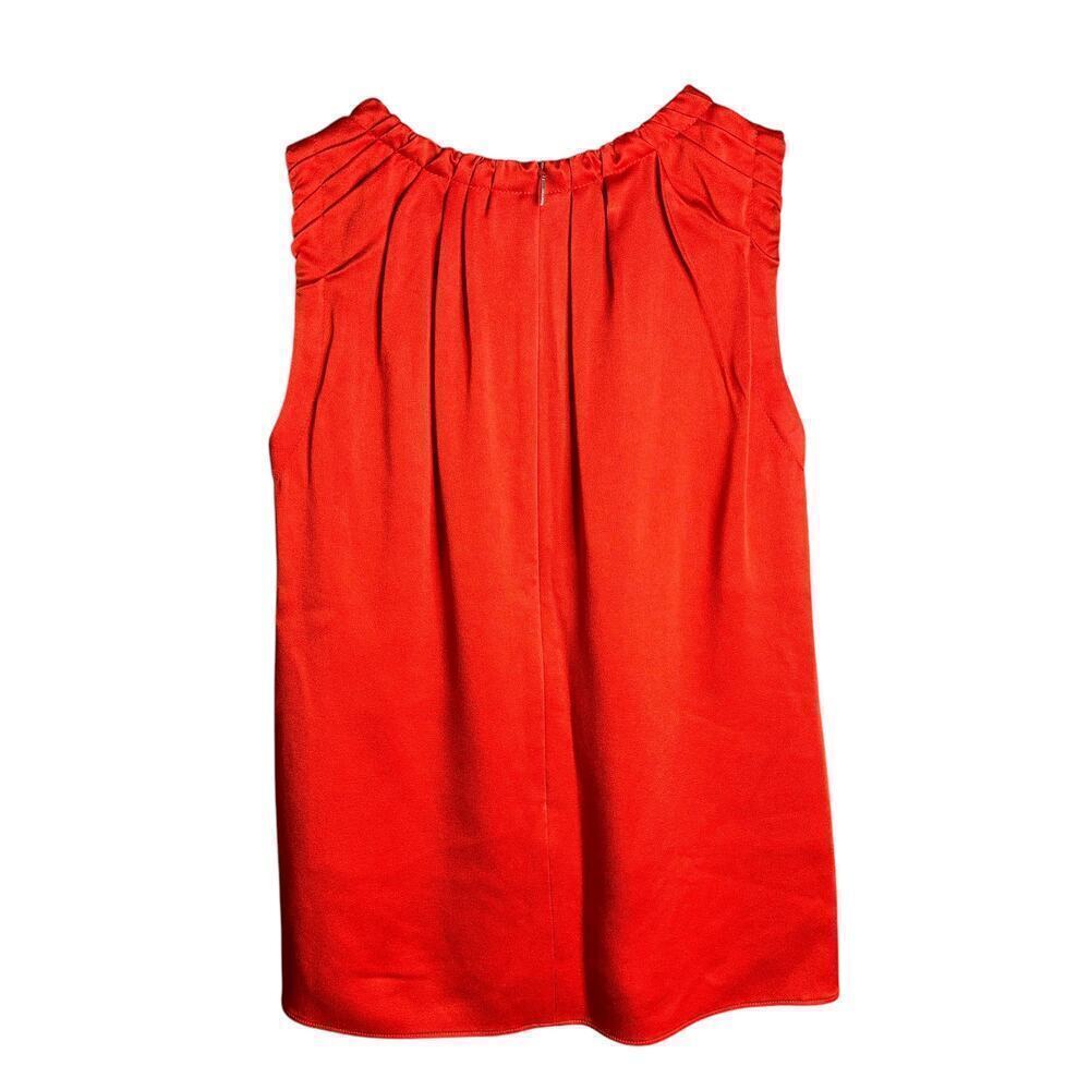 Hugo Boss Ivanica Shirred Sleeveless Top Sunset Orange Size 4 - Picture 4 of 7